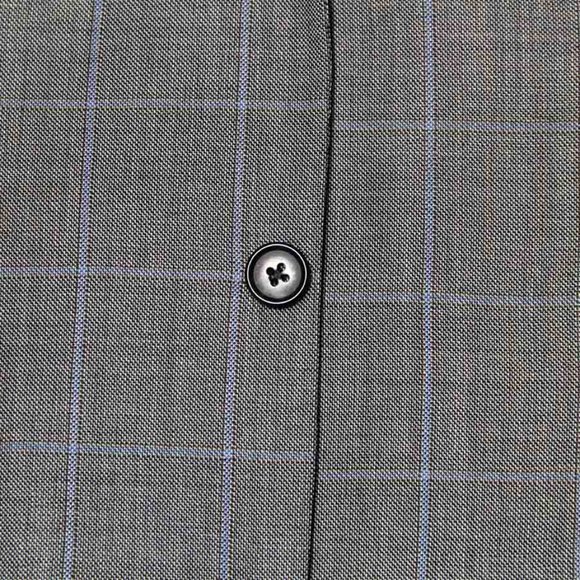 Brooks Brothers 346 Wool Suit Jacket Gray Blue 3 Button Front Men's Size 40S - Picture 2 of 3